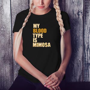 IL MIO GRUPPO SANGUIGNO è mimosa - Clipart divertente da scaricare immediatamente - Perfetto per la stampa a sublimazione e per celebrazioni informali