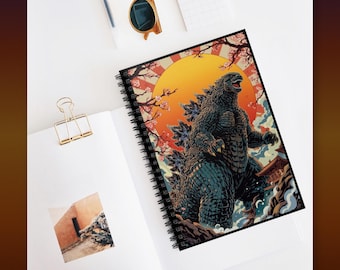 Godzilla notitieboek spiraal | Kaiju Monster geregeerd dagboek | Godzilla-fancadeau