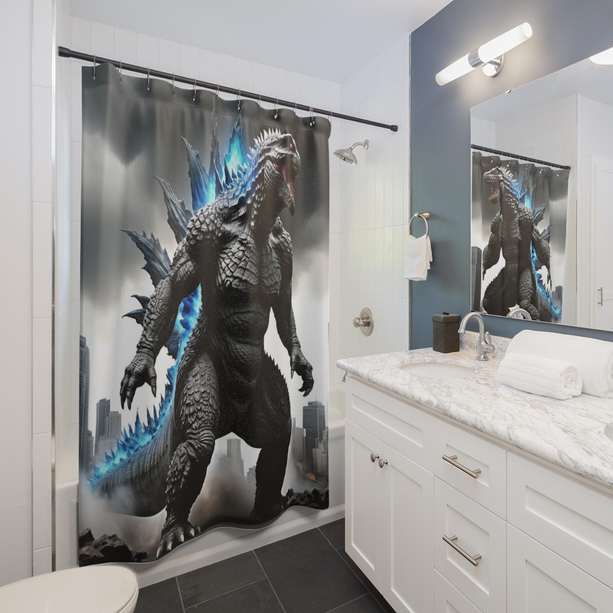 レア ゴジラ シャワーカーテン Godzilla Shower Curtain - Etsy