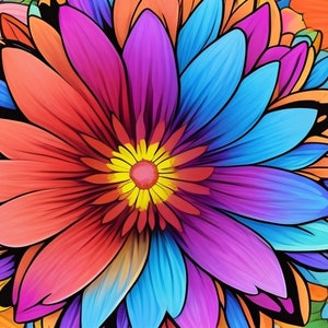 Coloring Book: Relaxing Flowers, Downloadable & Printable, Stress Relief Art for Adults, Mindfulness and Creativity