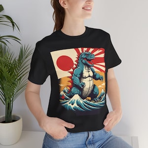 Godzilla shirt, Godzilla gift, Vintage Monster T-Shirt, Retro Kaiju Tee, Japanese Movie Character Top, Sci-Fi Creature Clothing, Unisex