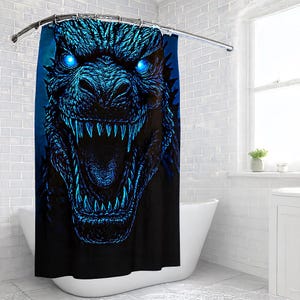 Godzilla Shower Curtain - Etsy