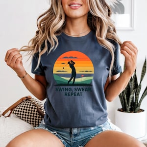 Comfort Colors Vintage Golf Unisex T-shirt, Golf Lover Tee, Retro Golf Shirt, Antique Golf Gift, Golf Tournament Outfit