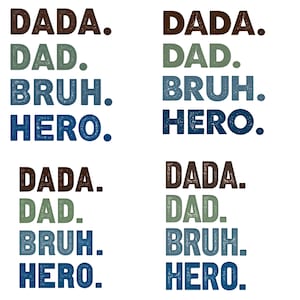 DADA., DAD., BRUH., held. - Vaderdag clipartbundel: sublimatieontwerp voor kaarten en decor direct downloaden