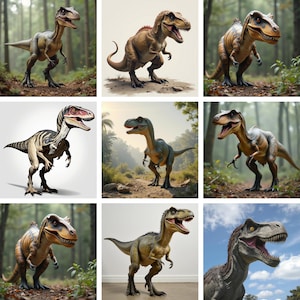 Dinosaur Illustrations Collection Clipart Download for Sublimation Crafts Realistic & Cartoon Dino Designs, Prehistoric Animals, Digital Art