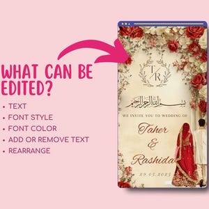 Eleganter orientalischer Hochzeitseinladungsbogen: Hochzeitseinladung Nikkah Invite (13 x 18 cm) (Digitaler Download) Bild 7