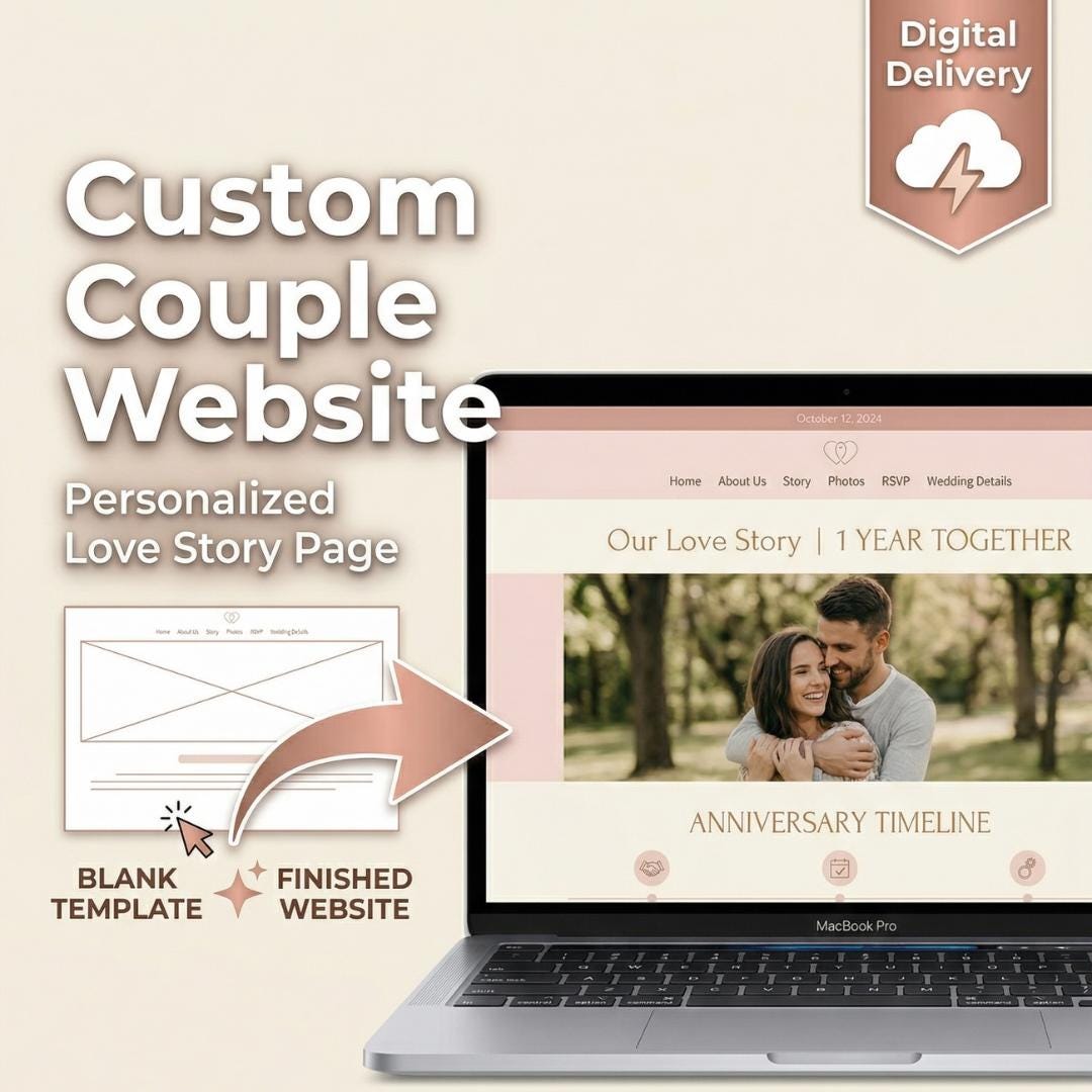 Couple Website Examples Custom Couple Website, Personalized Love Story Page (digital Delivery ...