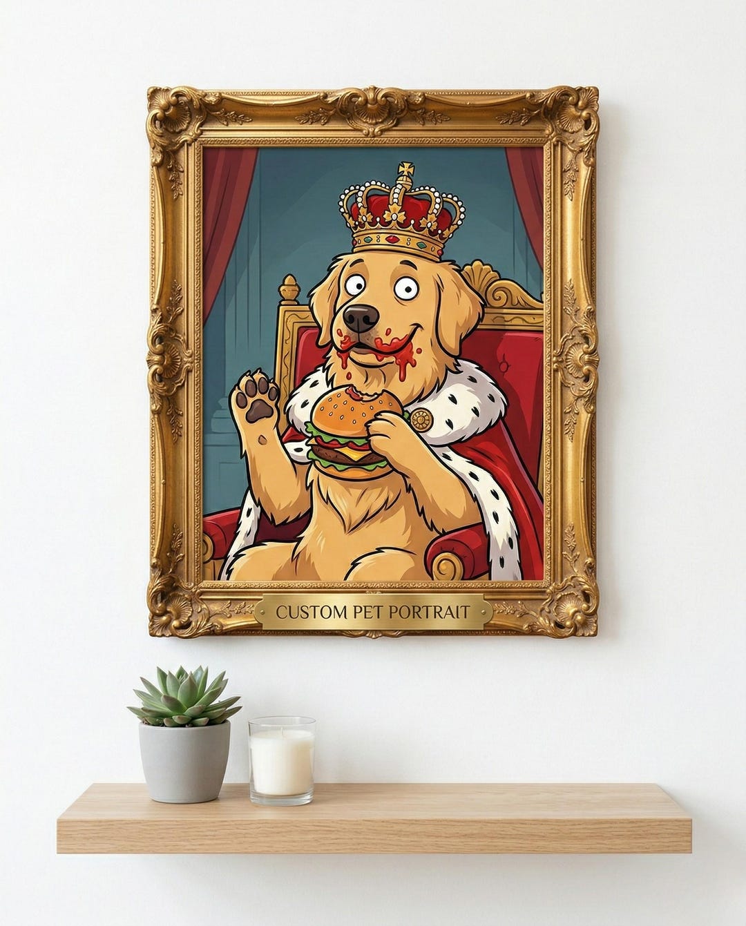 Custom Pet Portrait – Funny Cartoon Painting, Personalized Dog Cat ...