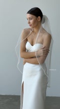 Pearl Beaded Wedding Veil | Beaded edge with pearls product logo