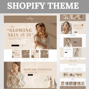 Shopify Theme Beauty, Shopify Website for Beauty Skincare, Cosmetics Shopify template, Website templates, Shopify Banners, Boutique,Skincare
