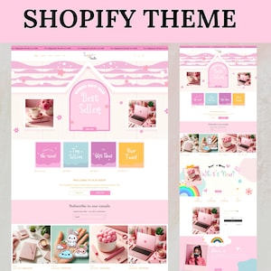 Shopify Theme, Cute Website Template , Shopify Templates, Pink Shopify Template, Shopify Store, Shopify Banners, Digital Product, Playful