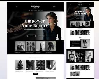 Shopify Theme, Shopify Templates for Boutique, Black Shopify Templates, Shopify Website Design, Shopify Theme, Shopify Website Fashion