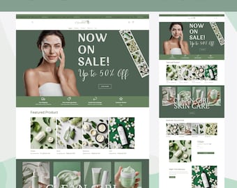Shopify Theme Beauty, Shopify Website for Beauty Skincare, Cosmetics Shopify template, Website templates, Shopify Banner, Boutique, Skincare