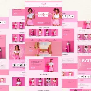 Shopify Theme, Website Template for Boutique, Shopify Template, Pink Shopify Template, Minimal & Cute Design, Boutique Fashion Theme