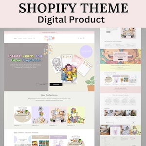 Shopify Theme Digital Products, Website Template for digital products, Black Shopify Templates, Website templates, Shopify Banners Store