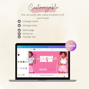 Shopify Theme, Website Template for Boutique, Shopify Template, Pink Shopify Template, Minimal & Cute Design, Boutique Fashion Theme
