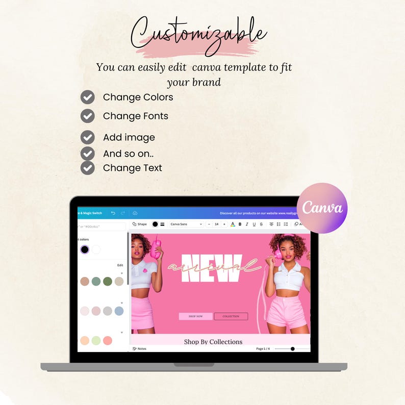 Shopify Theme, Website Template for Boutique, Shopify Template, Pink Shopify Template, Minimal & Cute Design, Boutique Fashion Theme