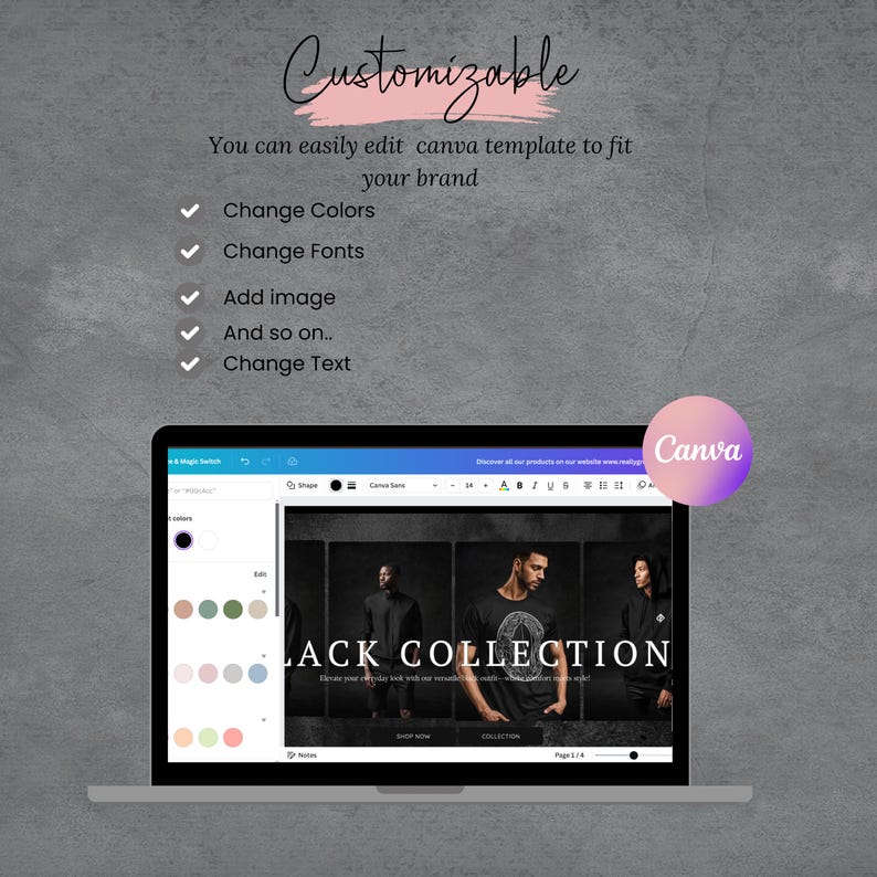 Shopify Theme Clothing, Shopify Website for Boutique, Black Shopify Templates, Website Design, Shopify Theme, Clothing website template