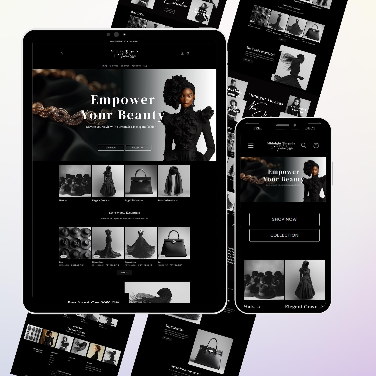 Shopify Plack Shopify Theme, Shopify Templates for Boutique, Black Shopify Templates ...