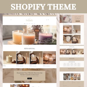 Shopify-tema med ljus, Shopify-webbplatsmall, rosa Shopify-mallar, estetisk Shopify, Shopify-butiksbanners, webbplats för ljusföretag
