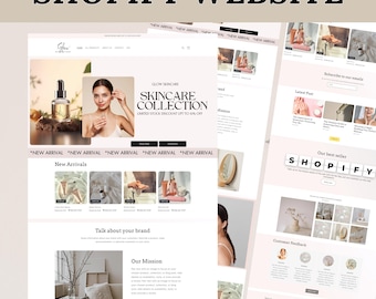 Shopify Website Template, Shopify Theme, Minimalist Shopify, Skincare Shopify Theme, Website cosmetics, Shopify Beauty, Shopify Template