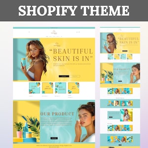 Shopify Theme, Shopify Website for Beauty Skincare, Cosmetic Shopify template, Website templates, Shopify Banners, Boutique, Shopify Store