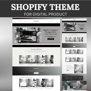Shopify Theme, Shopify Website for Digital Products, Shopify Template, Black Shopify Templates, Website templates, Shopify Store, Banners