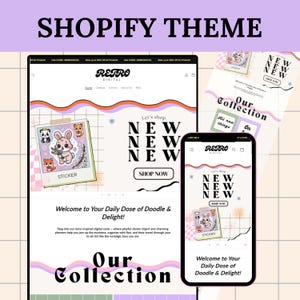 Shopify Theme Digital Product, Retro Shopify Website Template,  creative retro Shopify Templates, Shopify Banners, Shopify Design