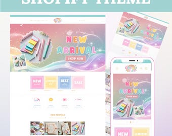 Tema Pastel de Shopify, Sitio web Rainbow de Shopify para boutique, Plantillas Pastel de Shopify, Diseño creativo de sitios web de Shopify, Tema Dreamy de Shopify