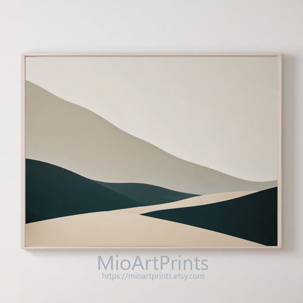 Abstract Art Print Sand Dune Wall Art for Home Decor Modern Art Neutral Color Desert Landscape Painting Printable Digital Download 1016