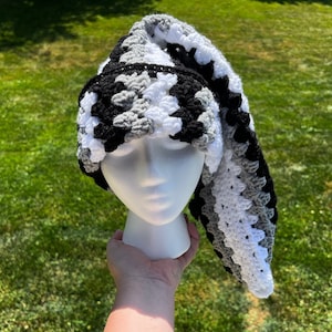 Custom Crochet Slouchy Beanie | Oversized Extra Long Sock Style Hat with Cuff | Custom Colors, Choose Up To 3!