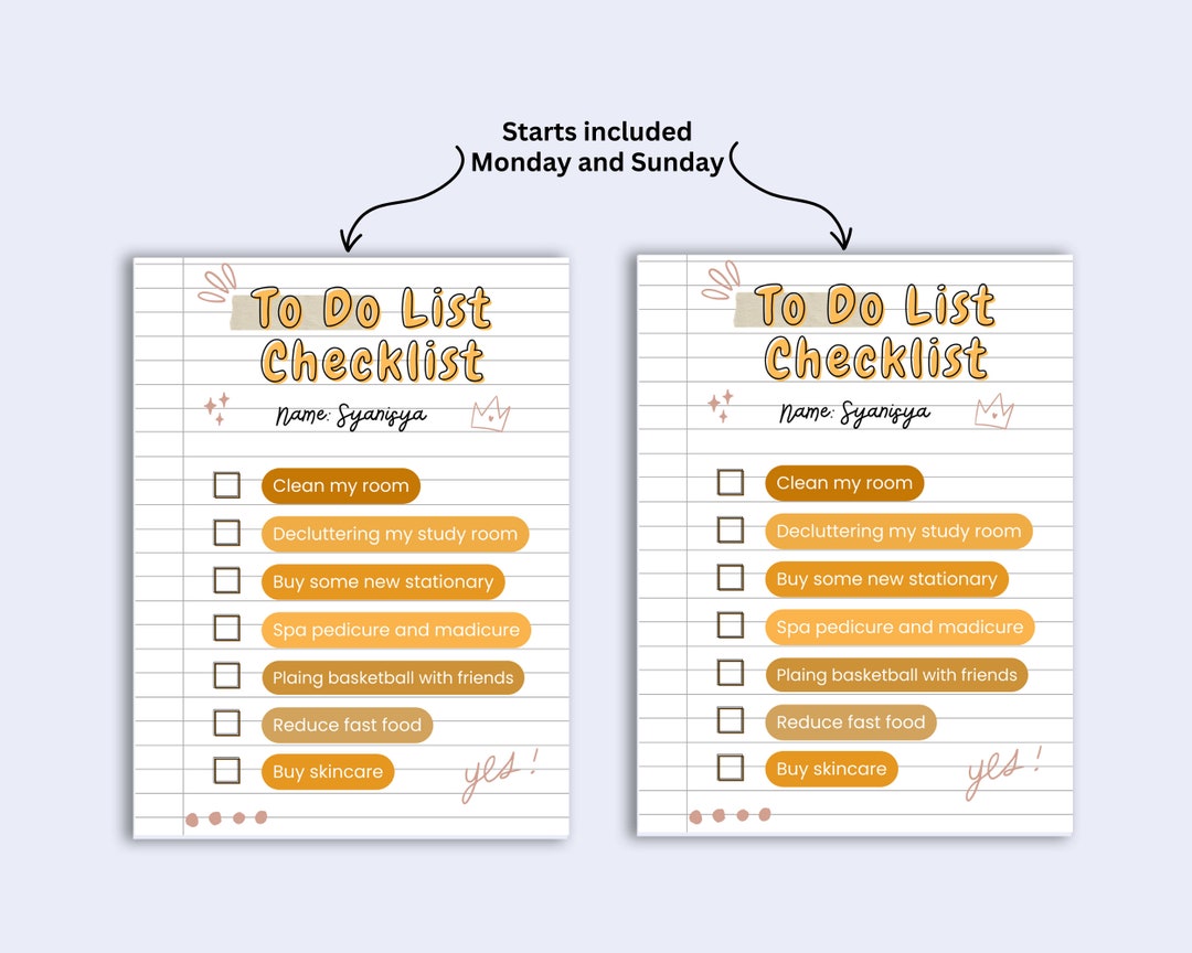 Notepad Task List To Do List Checklist Notepad, Task Organizer, Daily Planner, Bullet ...