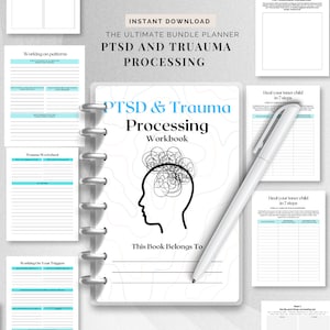 Livro de exercícios de processamento de PTSD e trauma, planilhas de trauma, presente de terapia CPTSD, diário de processamento de trauma, conscientização sobre PTSD, planejador de autocuidado