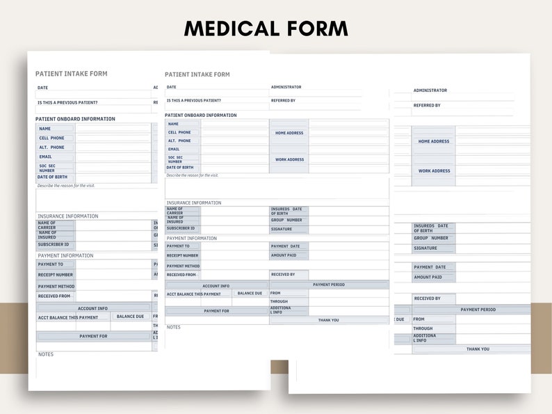 Patient Intake Form, - Etsy