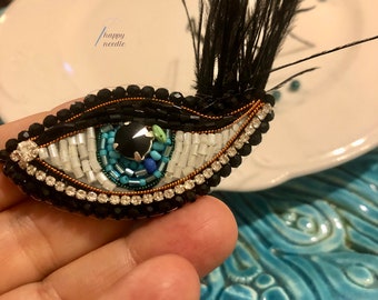Blue Evil Eye Handmade Brooch