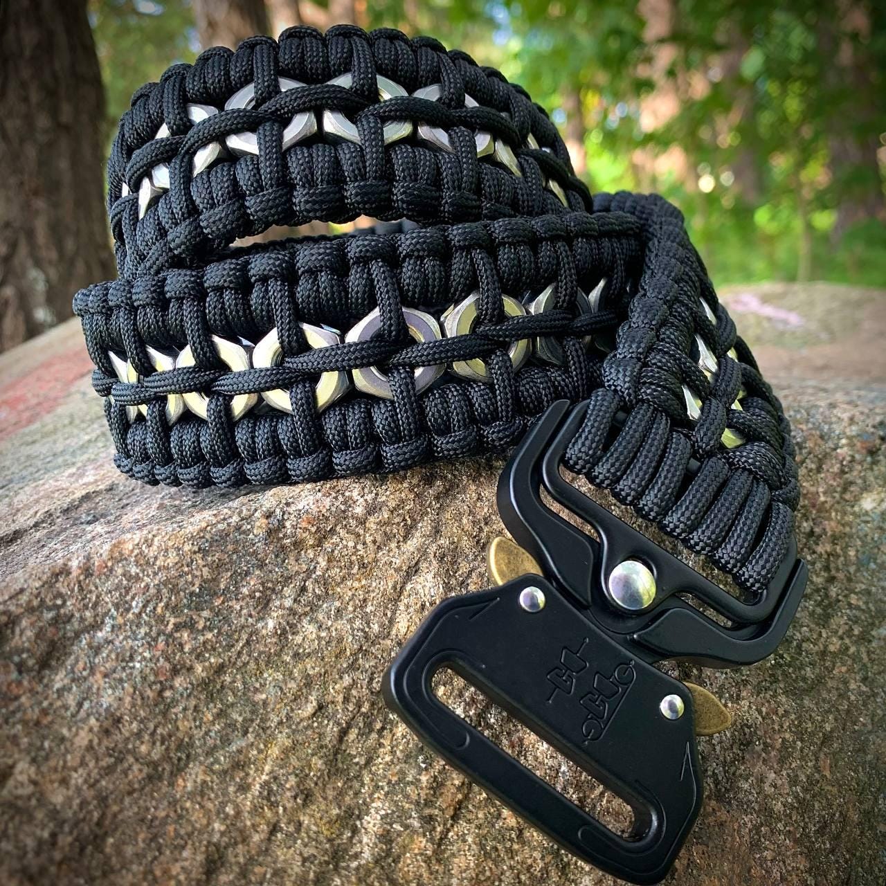 Paracord Belt With Tactical Buckle M10 (black) - Etsy