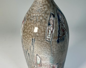 Mid Century Modern Studio Pottery Bottle Vase