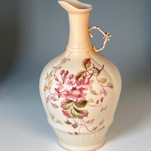 Antique Hand Painted Austrian Vase Cherry Blossoms