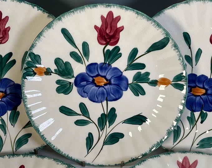 Blue Ridge Pattern Floral Vintage Happy Flower Dishes by Blue Ridge Southern Potteries Dinner ...