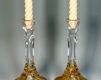 Pair RCR "Crystal & Light" Gold and Crystal Candle Holders -B