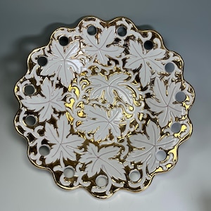 Fabulous Gold and White Hollywood Regency Italian Centerpiece Bowl
