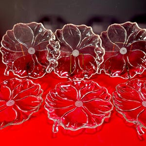 MCM Colony Garden Club Clear Dahlia Flower Plates