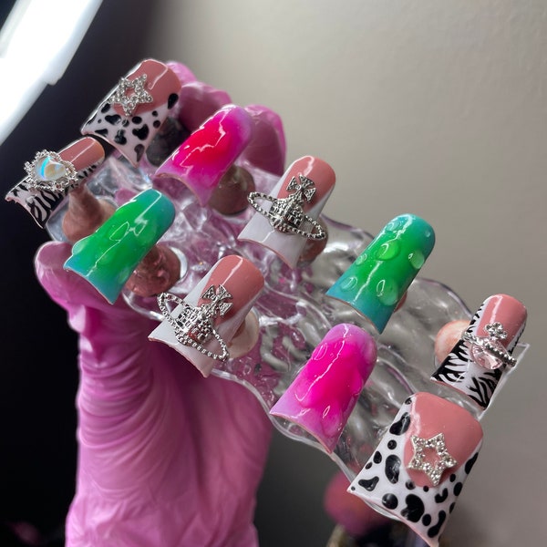 10 Pc Y2K Duck Freestyle Press On Nails | Fun Y2K Duck Press On Nails