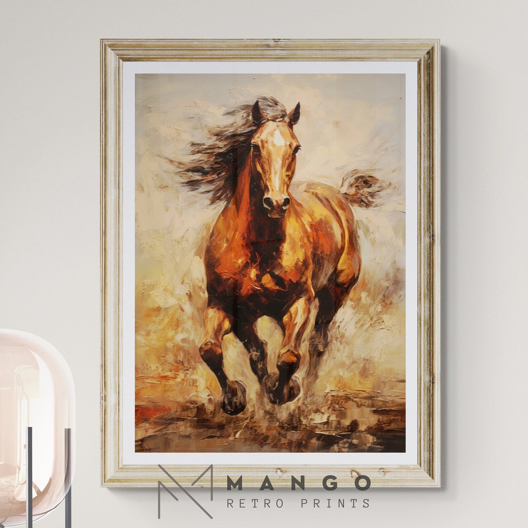 Vintage Horse Wall Art, Instant Download, Rustic Home Decor, Printable