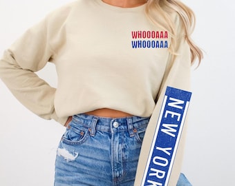 Sudadera de hockey de Nueva York, camiseta de cuello redondo de NYR, camiseta de día de juego de los Rangers, ropa para mujeres, regalo para fanáticos, equipo para el Día del Padre, ropa deportiva