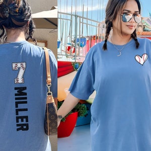 Custom Baseball Shirt, Baseball Mom Shirt, Personalized Sport T-Shirt, Custom Name Shirt, Baseball Mama Gift, Girlfriend Baseball T-Shirt