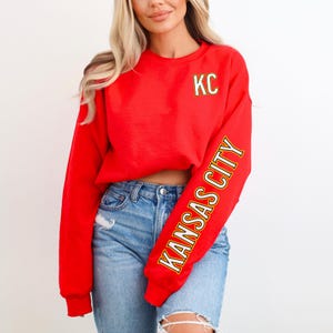 Kansas City-sweater, Kansas City ronde hals, Sunday Funday Gear, Kansas Merch, KC-sweater, unisex heren dames, cadeau sportfan