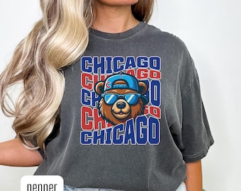 Camiseta de béisbol de Chicago, camiseta de Chicago, merchandising para aficionados al béisbol, artículos deportivos, cuello redondo para el día del partido, camiseta unisex para aficionados, regalo del Día del Padre