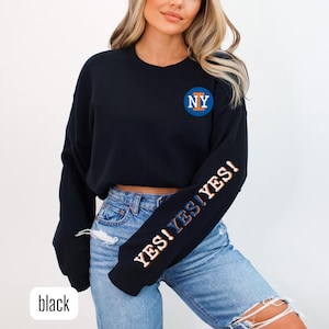 Bluza z kapturem NY Hockey, bluza z okrągłym dekoltem New York, koszulka Islanders dla fanów hokeja, gadżety NYI, sprzęt na mecz, odzież Yes Yes Yes, prezent dla niego, lód
