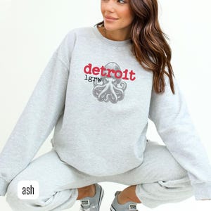 LGRW Detroit Sweatshirt, Octopus Crewneck, Detroit Hockey Merch, Motown Hockey Gear, Ice Sports Fan Gift, Unisex Pullover for Hockey Lover